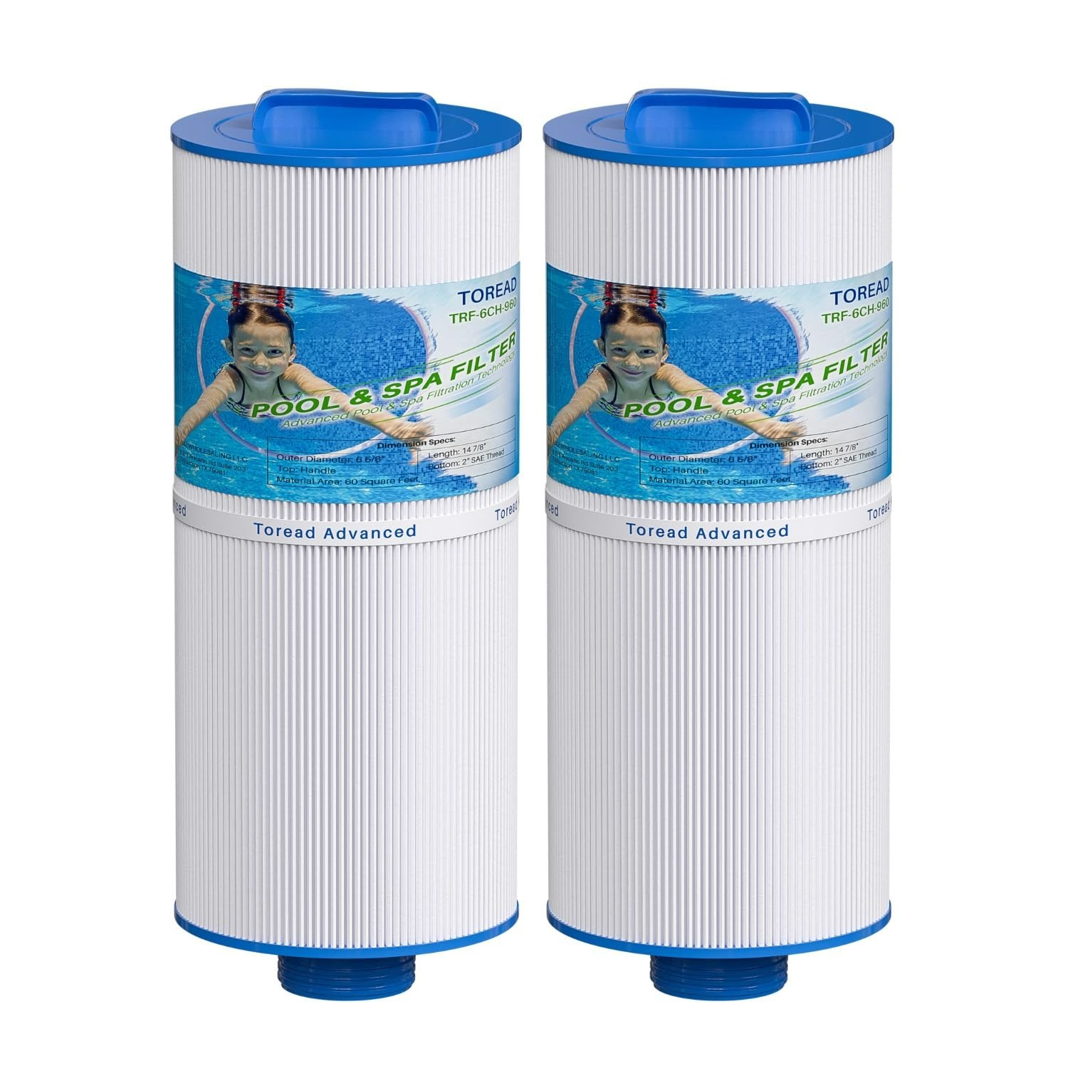 TOREAD 6CH-960 Spa Filter Replaces Jacuzzi Filters J-300, J400, PJW60TL-F2S, 2P