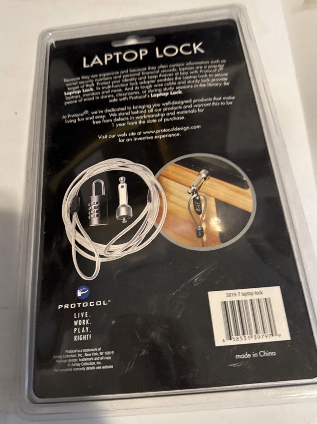 Protocol Laptop Security Lock Anti-Theft Combination Lock NIB 3979-7
