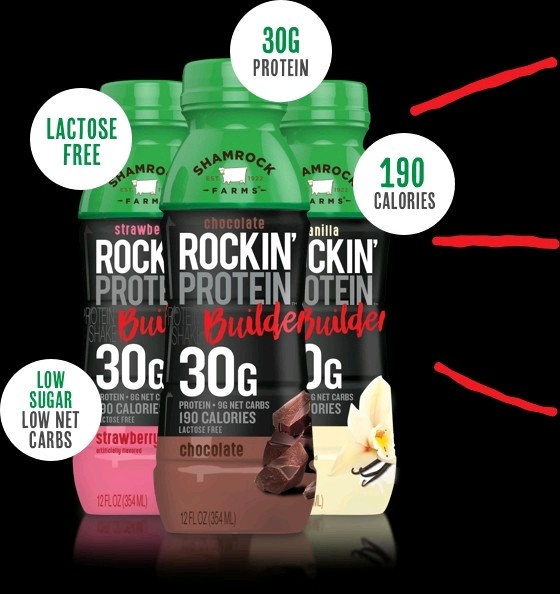 Shamrock Shake! Only 190 Cal/ 30G Protein/Lactose Free/ 12 ct