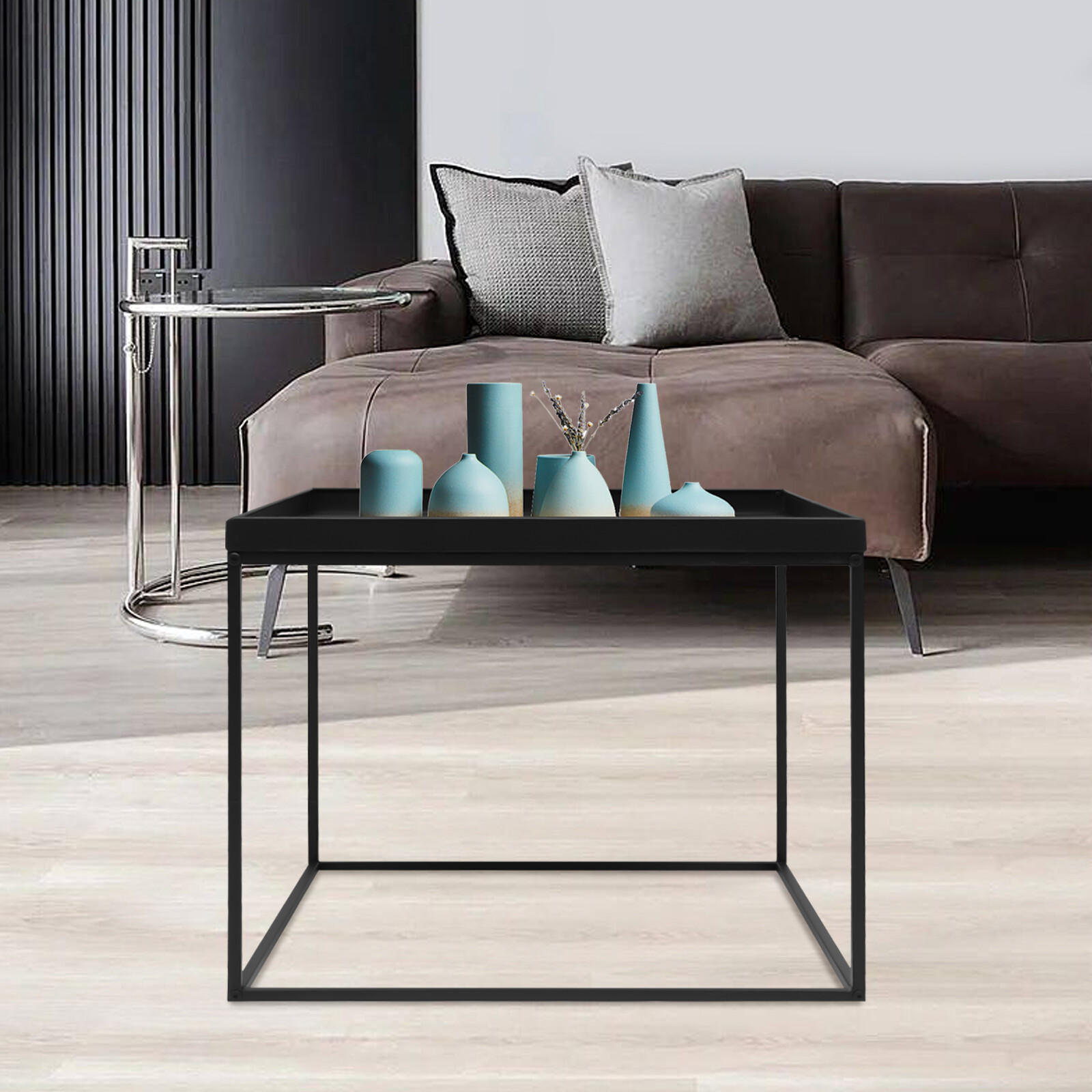 24" Square Table Side End Table Camping Table Portable Metal Frame Table Top New