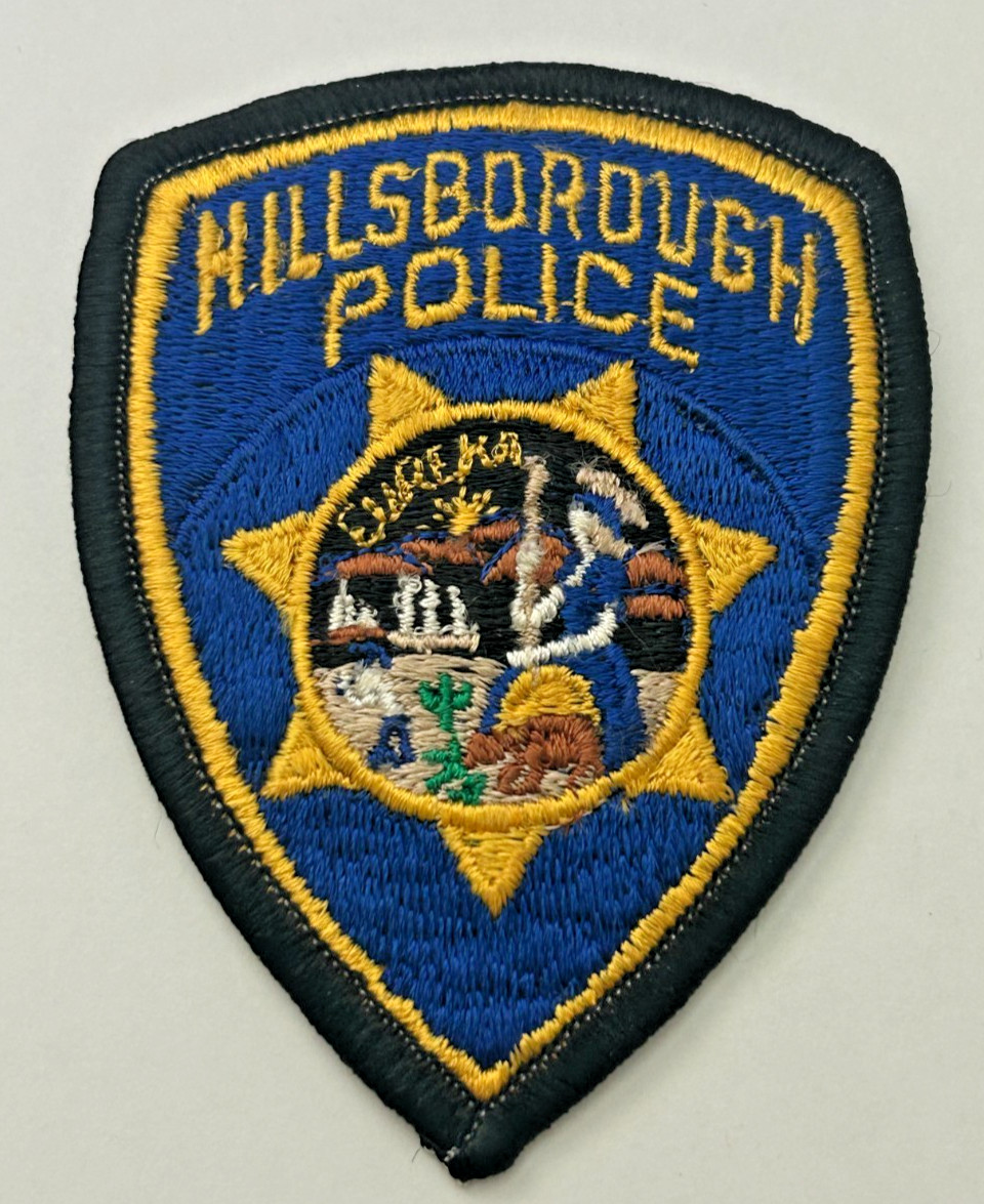 Vintage Hillsborough California Police 3.5" Hat Vest Patch Unused