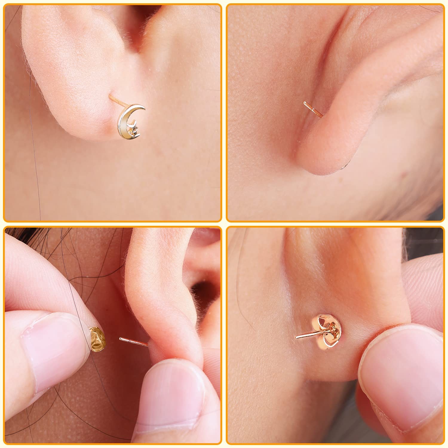 30Pcs Earring Backs for Studs, 18K Gold Butterfly Shape Ear Backings Replacem...