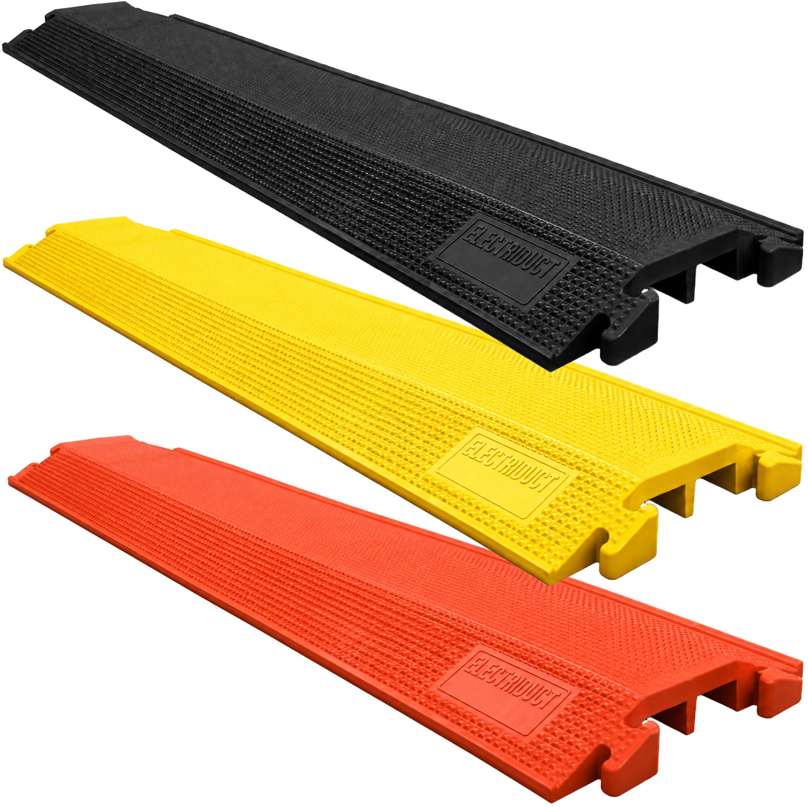 Medium Rubber Drop Over Cable Cover - 48" Length - Black, Yellow, Orange