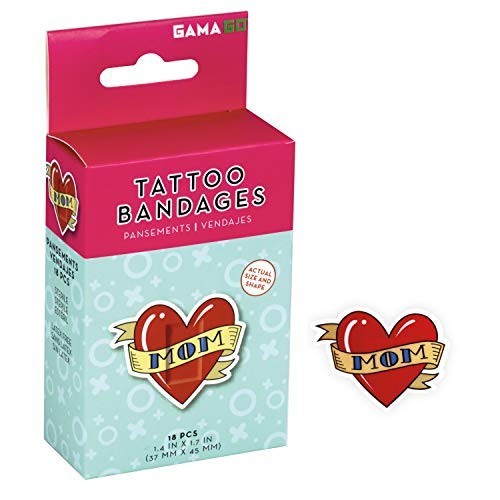 GAMAGO Red Heart with MOM Bandages Kids Adults - Set of 18