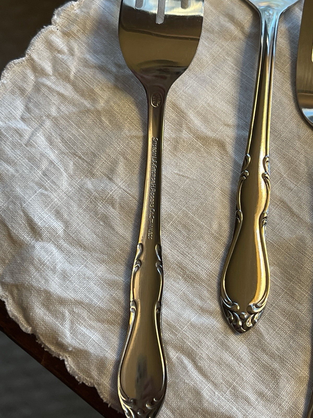 Oneida Homestead Stainless Steel Salad Forks Simeon L George H Rogers Set of 8