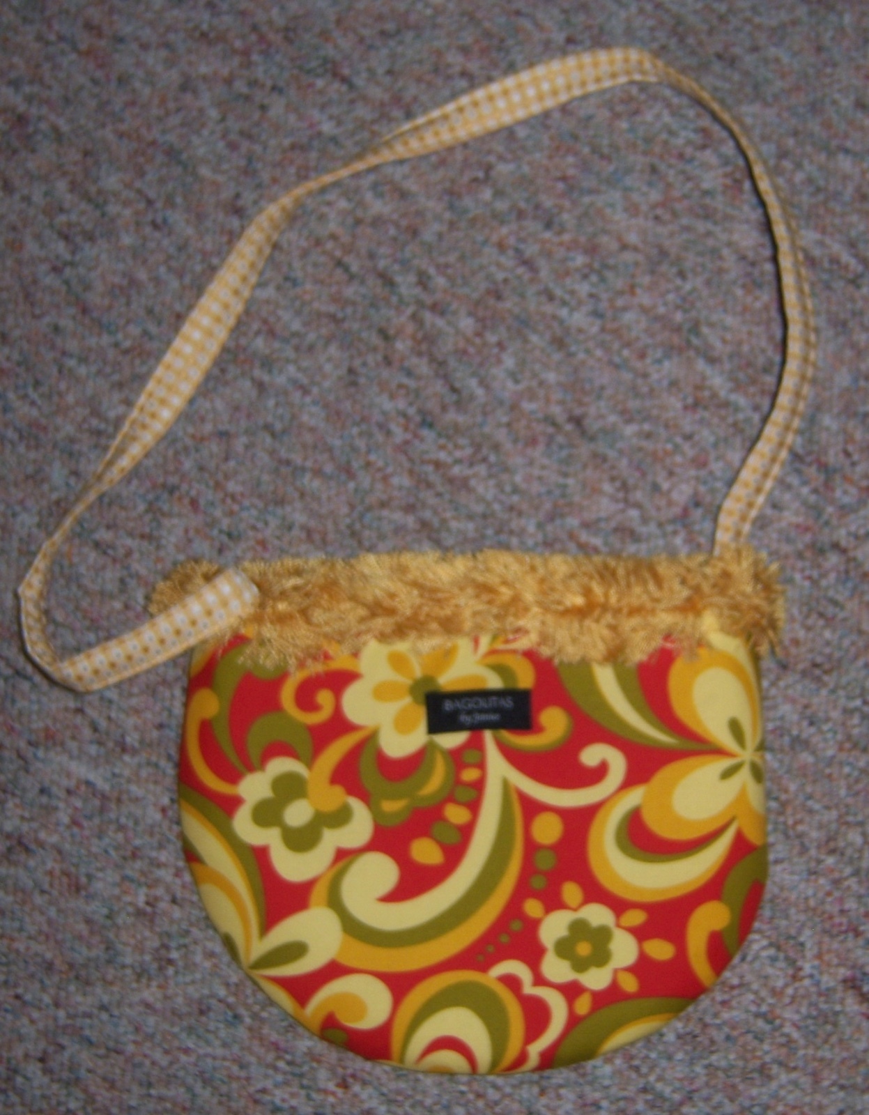 BAGOLITAS by Janice Red Yellow Print Small Purse Shoulder Bag FREE SHIPPING