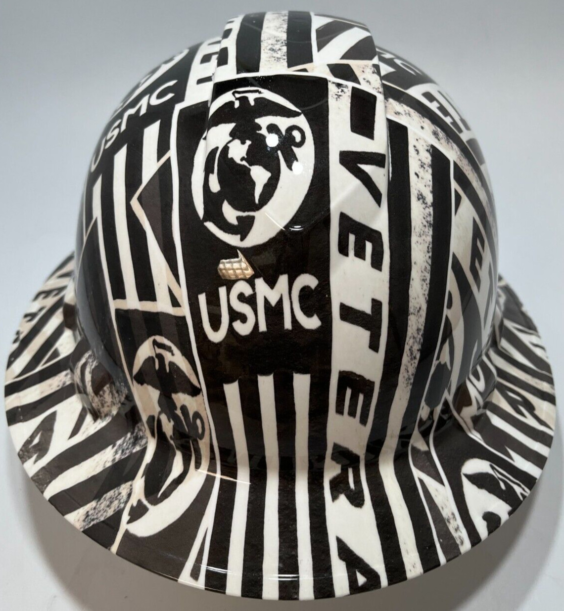 New Full Brim Vented Hard Hat Custom Hydro Dipped USMC MARINES VETERAN