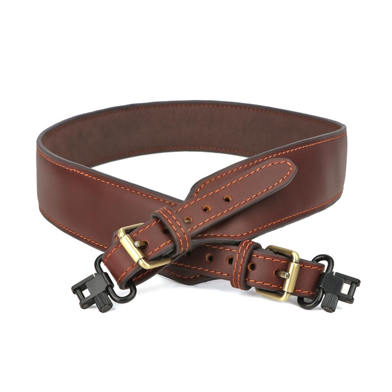 Tourbon Leather Hunting Sling Swivels Soft Rifle Gun Sling Padding
