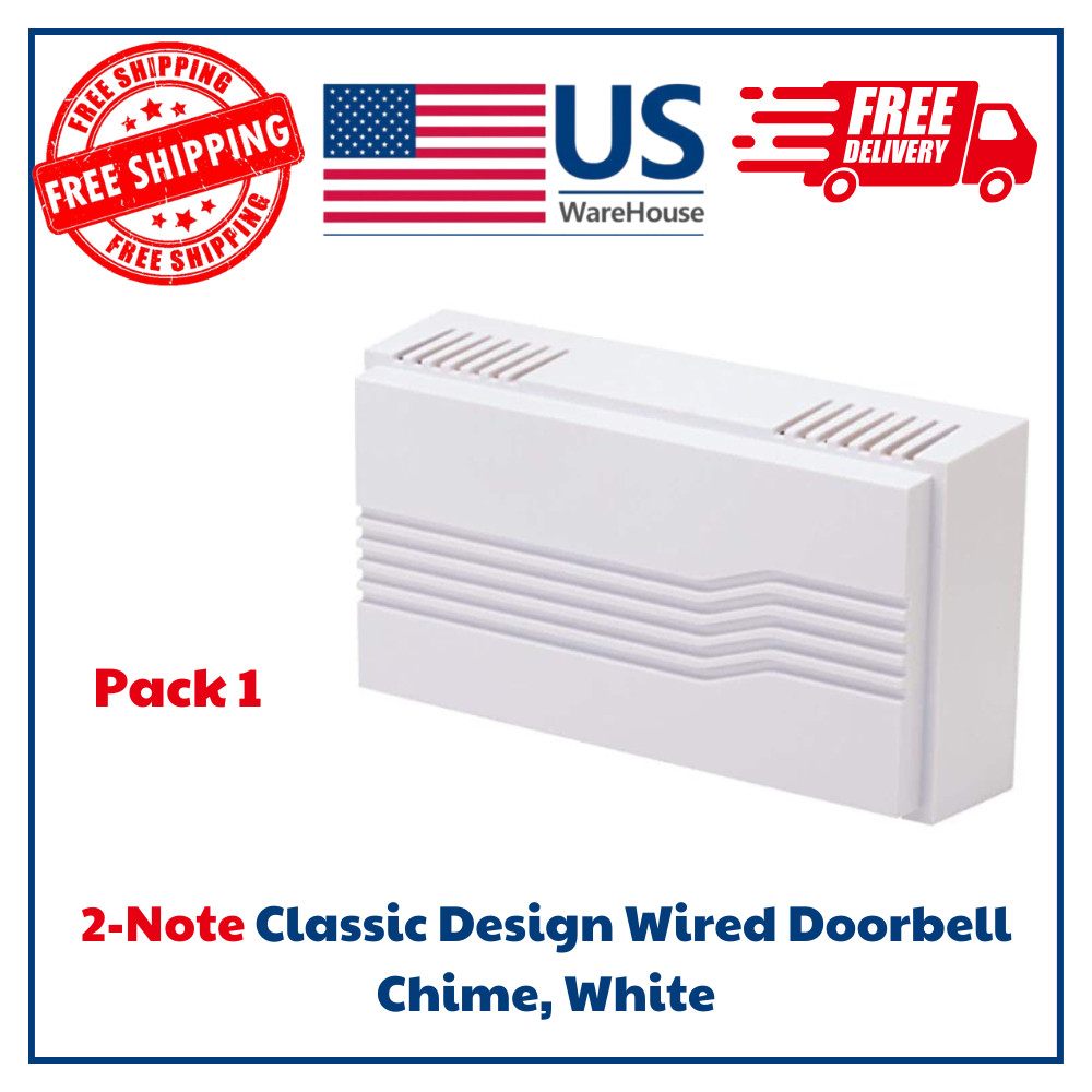 Wired Doorbell Chime 2-Note Classic Design White Newhouse