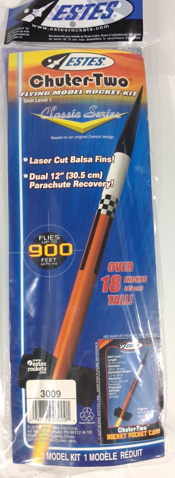 Estes Chuter-Two Flying Model Rocket Kit 3009