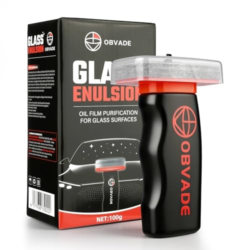 Car Glass Oil Film Cleaning Brush Kit, Windshield Cleaner Tool with Cleaning