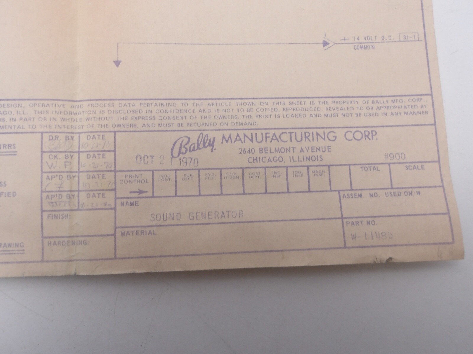 Bally: Target Zero - Schematics (Main + Sound Generator + Amplifier)