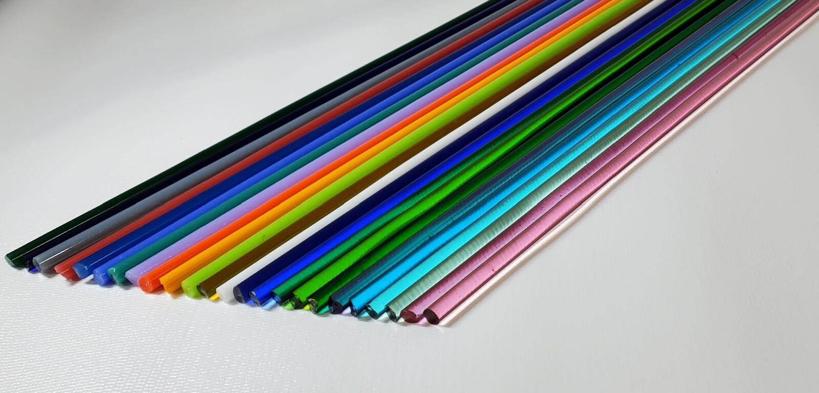 Bullseye Glass 90 COE 5mm Glass Rods Stringers Lamp work Mix Fusing Flame 32 pcs