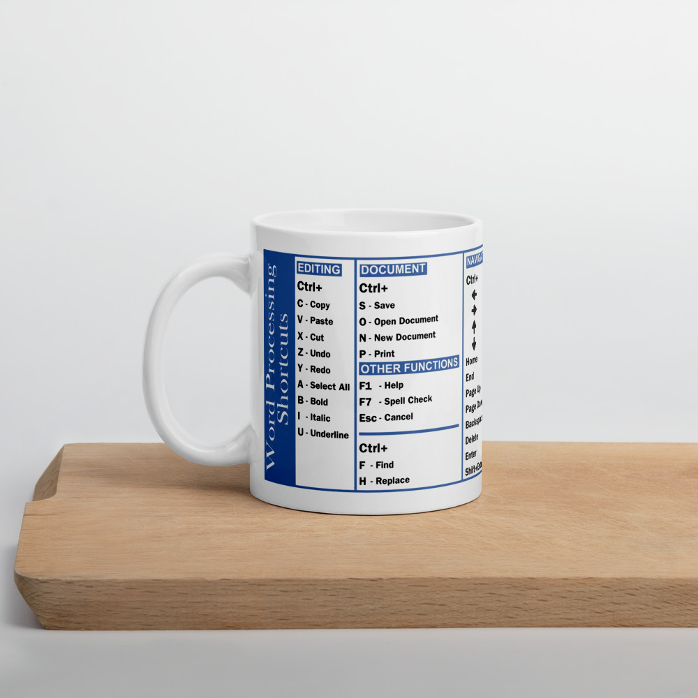 Word Processing Shortcut Mug