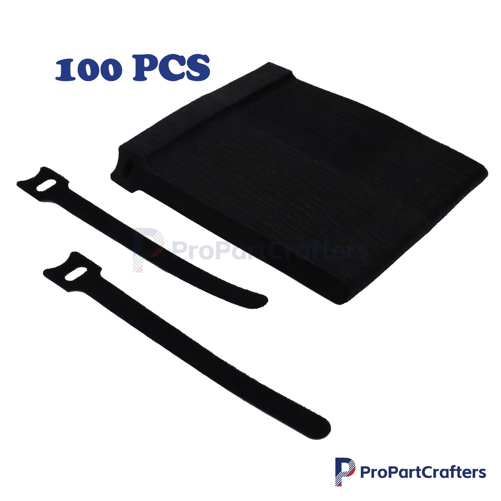 100PCS Reusable Fastening Organizer Cable Straps Black Wire Cord Hook Loop Ties