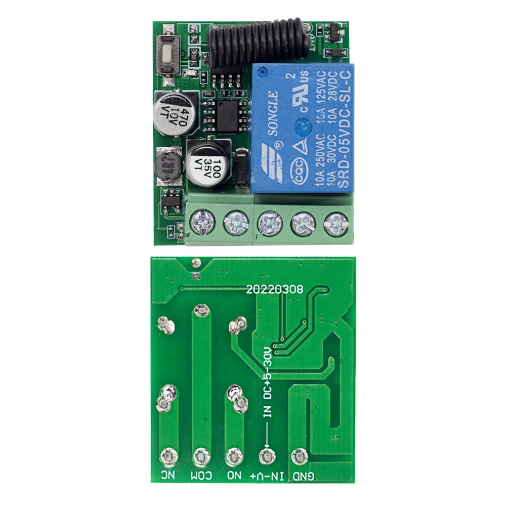 433Mhz 5V-30V 1CH Universal Wireless Remote Control Switch Relay Receiver Module