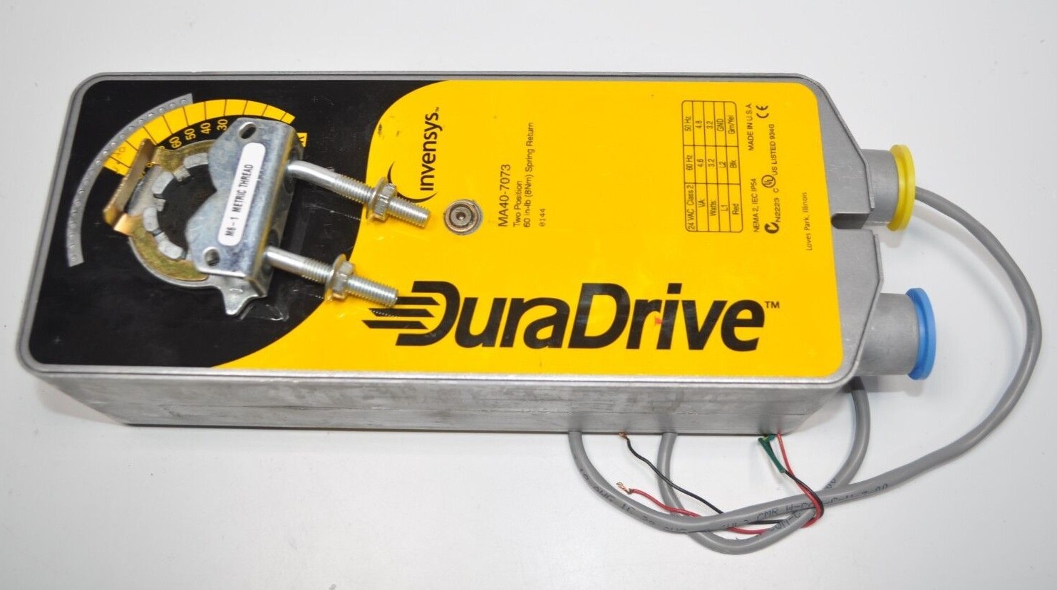USED Invensys MA40-7073 2-POSITION ACTUATOR 60 IN-LB SPRING RETURN 24 VAC