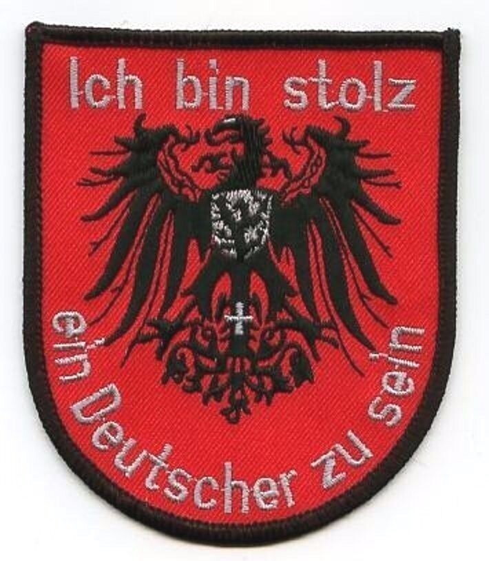 I AM PROUD TO BE GERMAN ICH BIN STOLZ EIN DEUTSCHER ZU SEIN vêlkrö RED PATCH