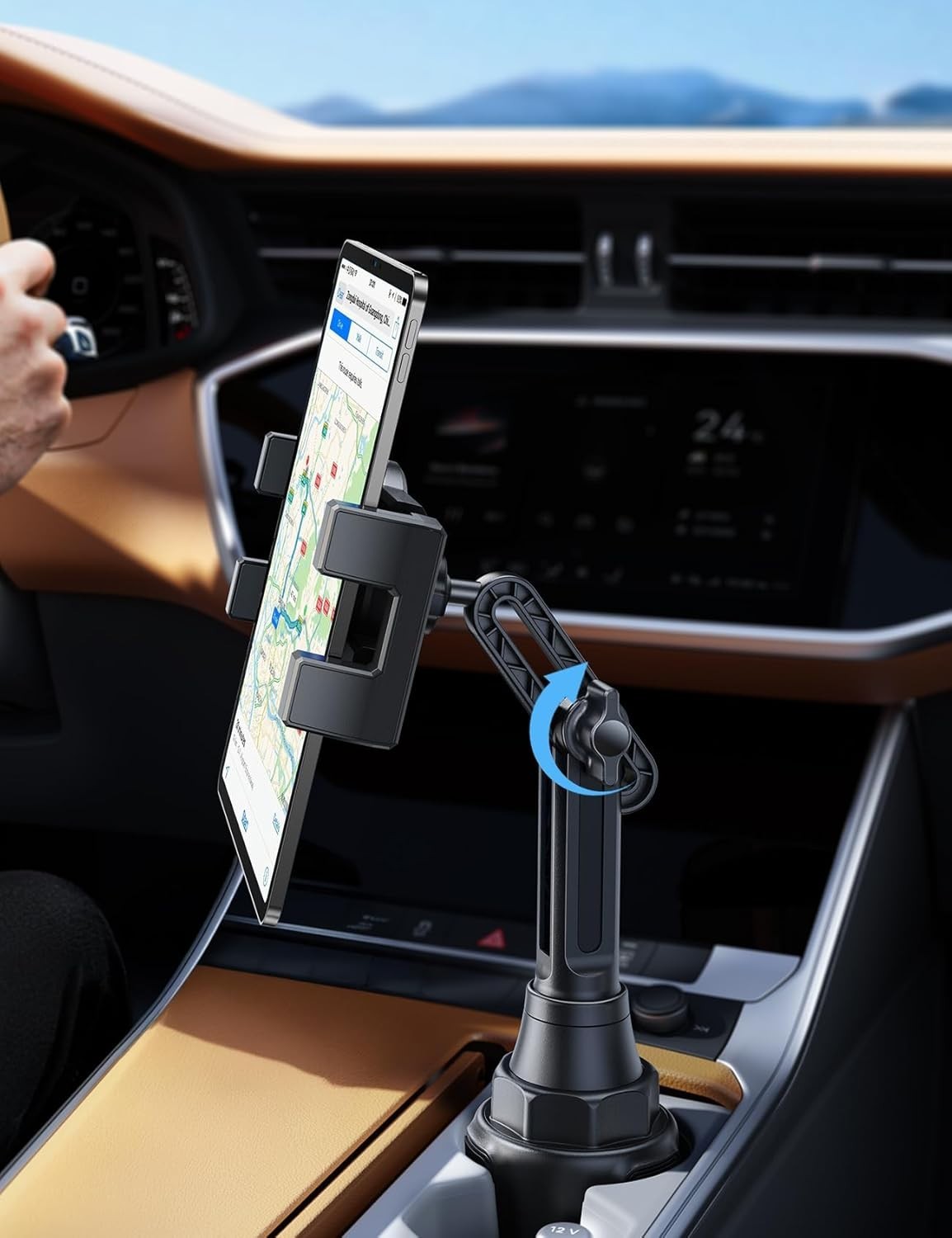 `Lamicall Car Cup Tablet Holder - [15 Height Adjustable][ Fast Setup] Cup Holde