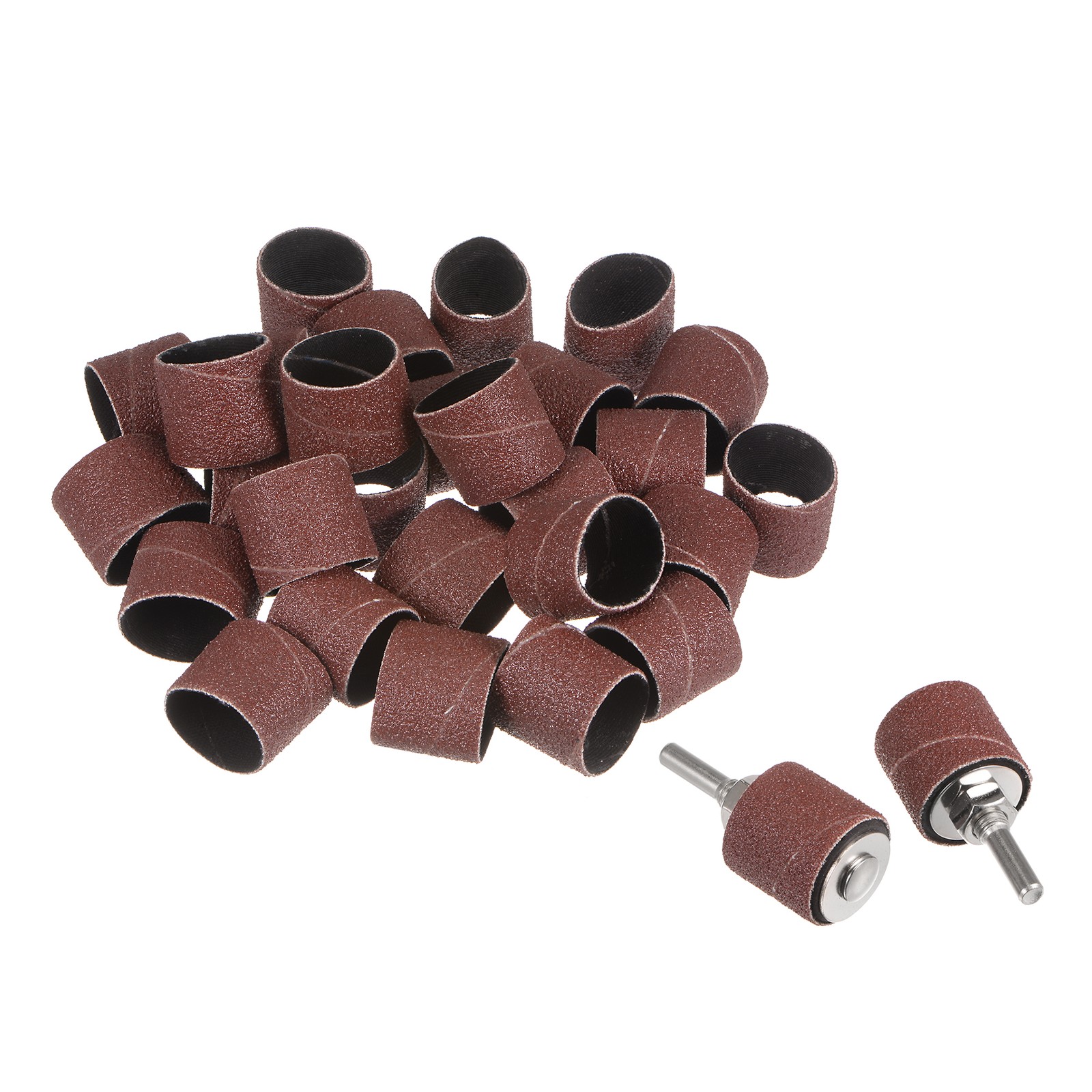 50 Pcs 1 Inch Sanding Sleeves Set 80 Grit with 2 Pcs 6mm Mandrels