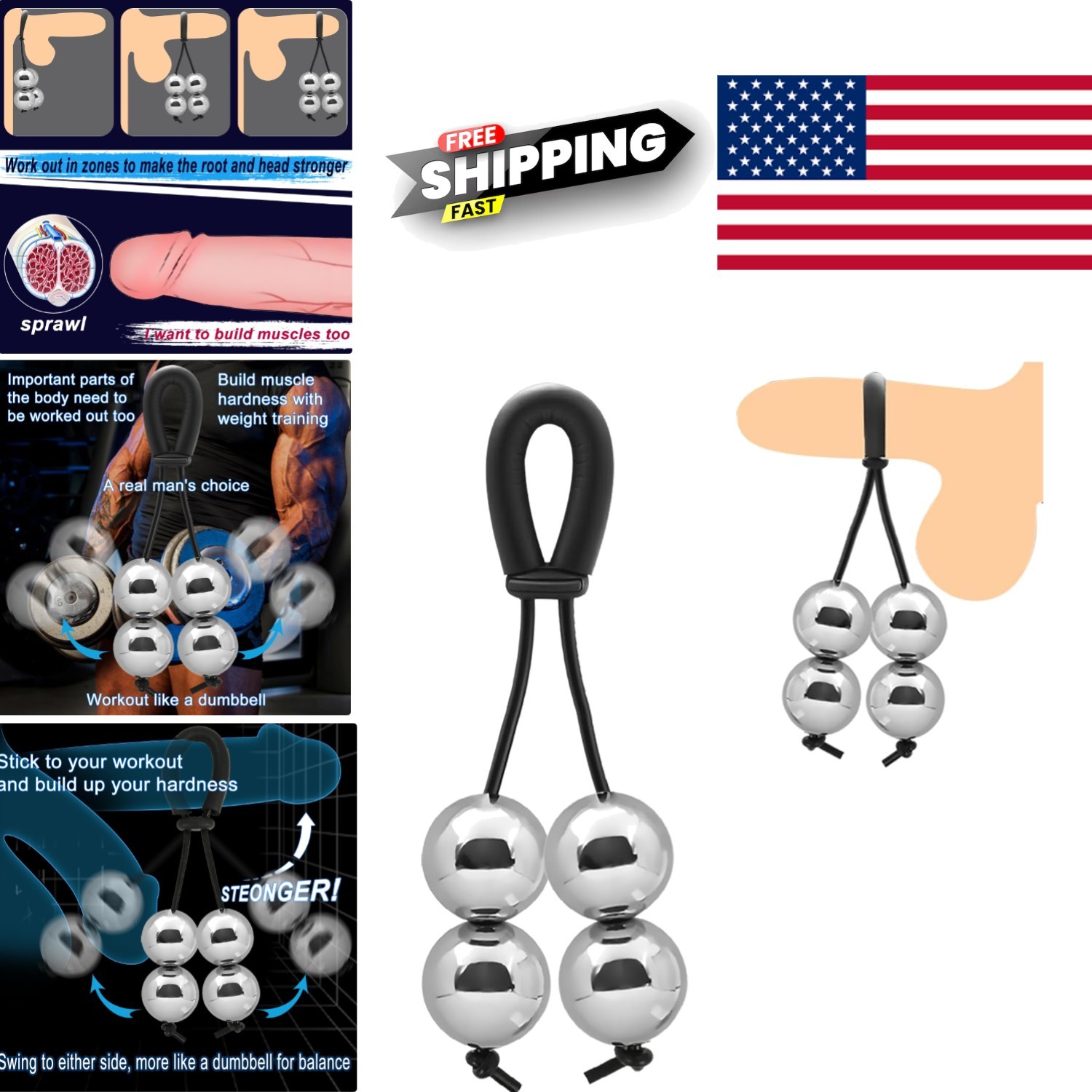Wearable Male Penis Extension Toy with Adjustable Weight and Comfortable Design