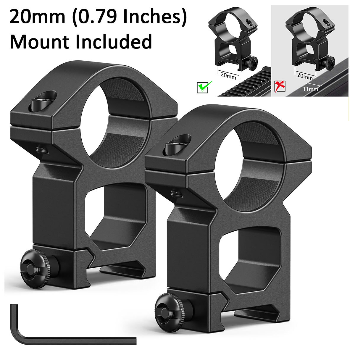 3-9x40AO Rifle Scope Crosshair Reticle Optics Air Gun Scope 20mm Mounts Included