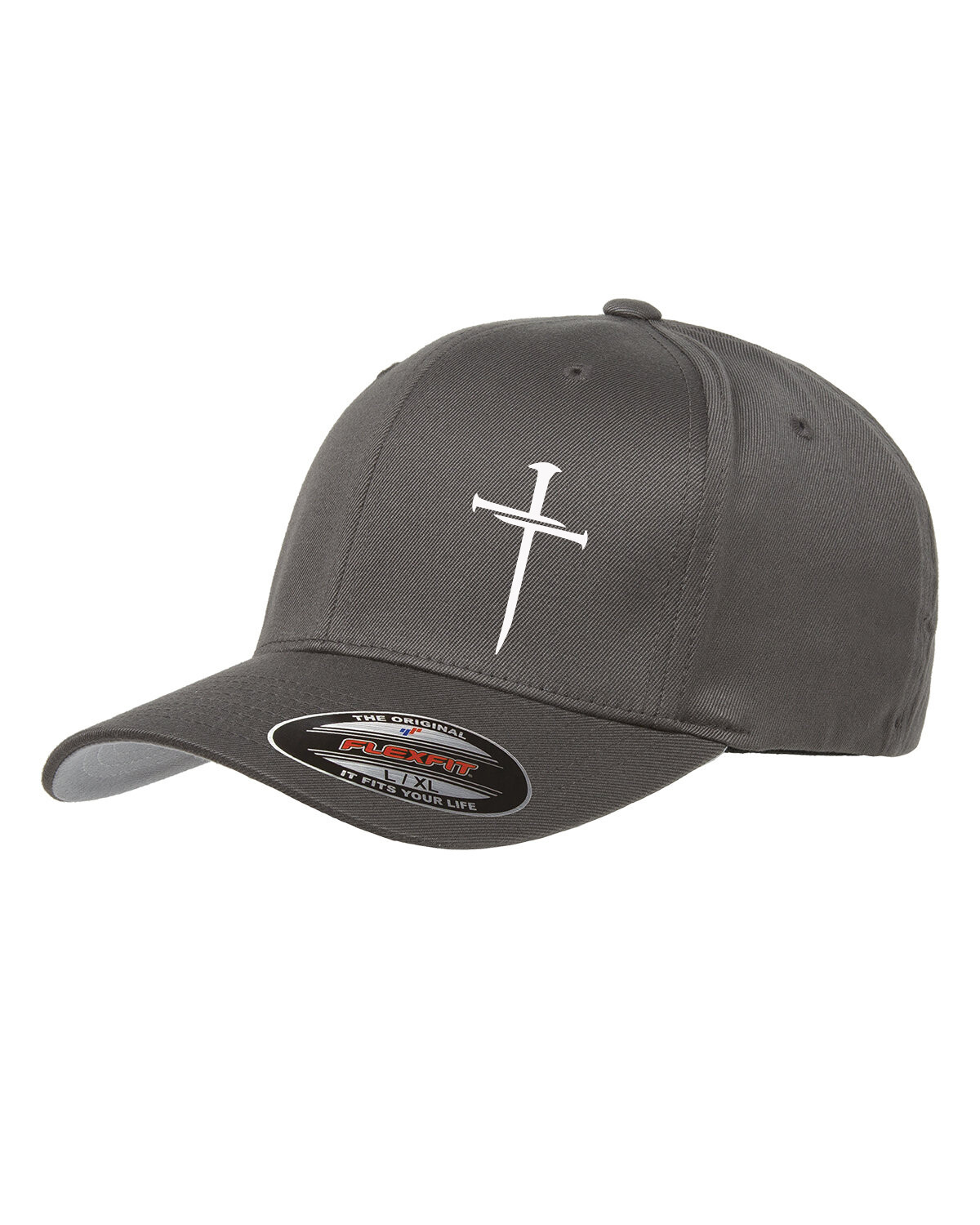 GOD THREE CRUCIFIXION NAIL CROSS RELIGION FLEXFIT HAT *FREE SHIPPING in BOX*