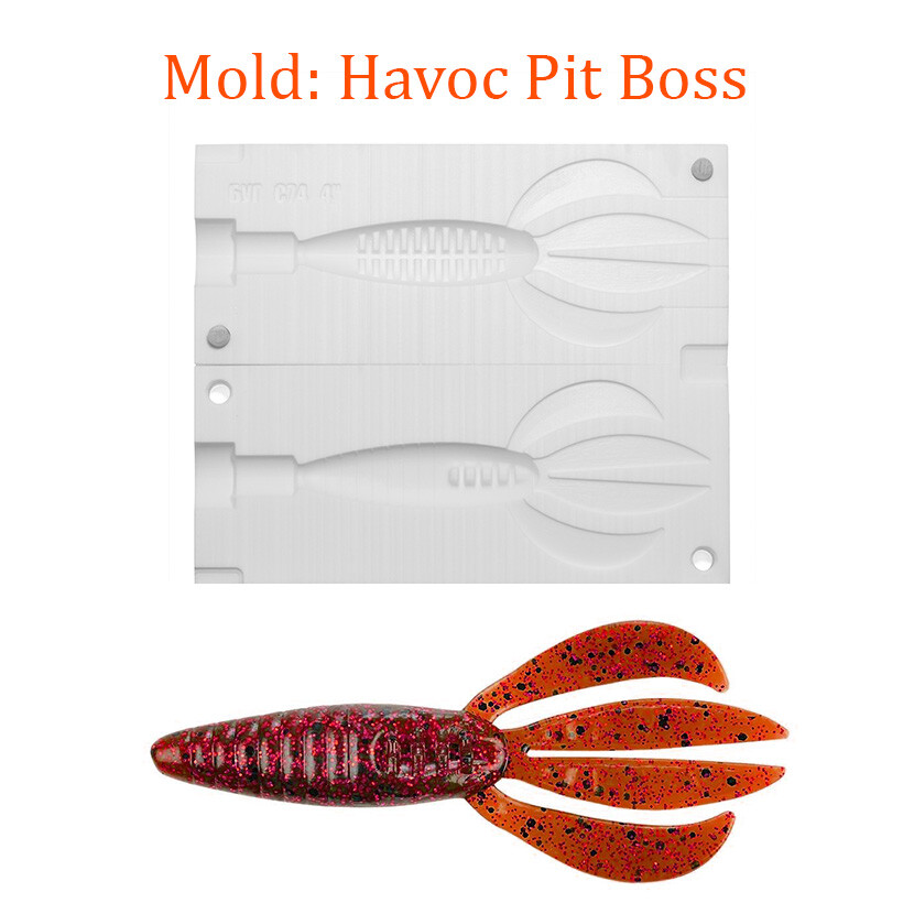 Mold Havoc Pit Boss Craw Soft Plastic Fishing Lure Bait Making 4"