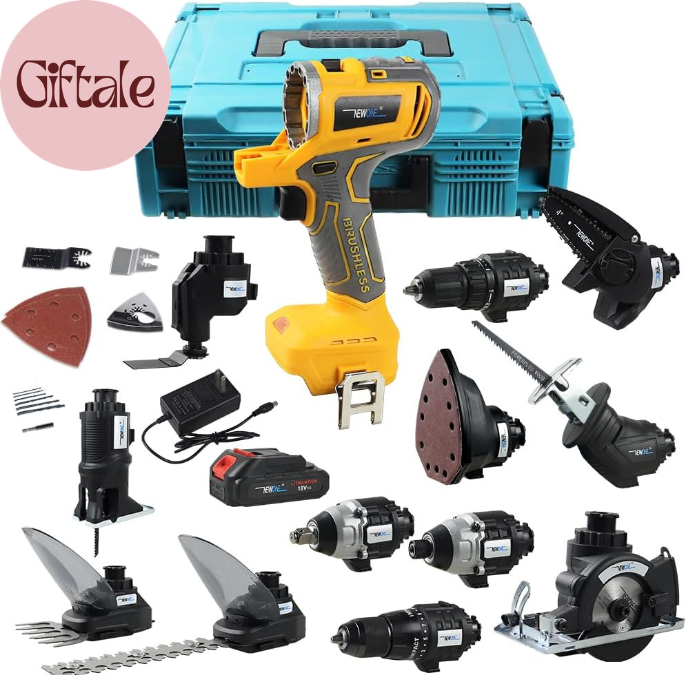 12-Tools Set Power Tool Combo Kits Compatible with De-Walt 20V Battery,Cordless