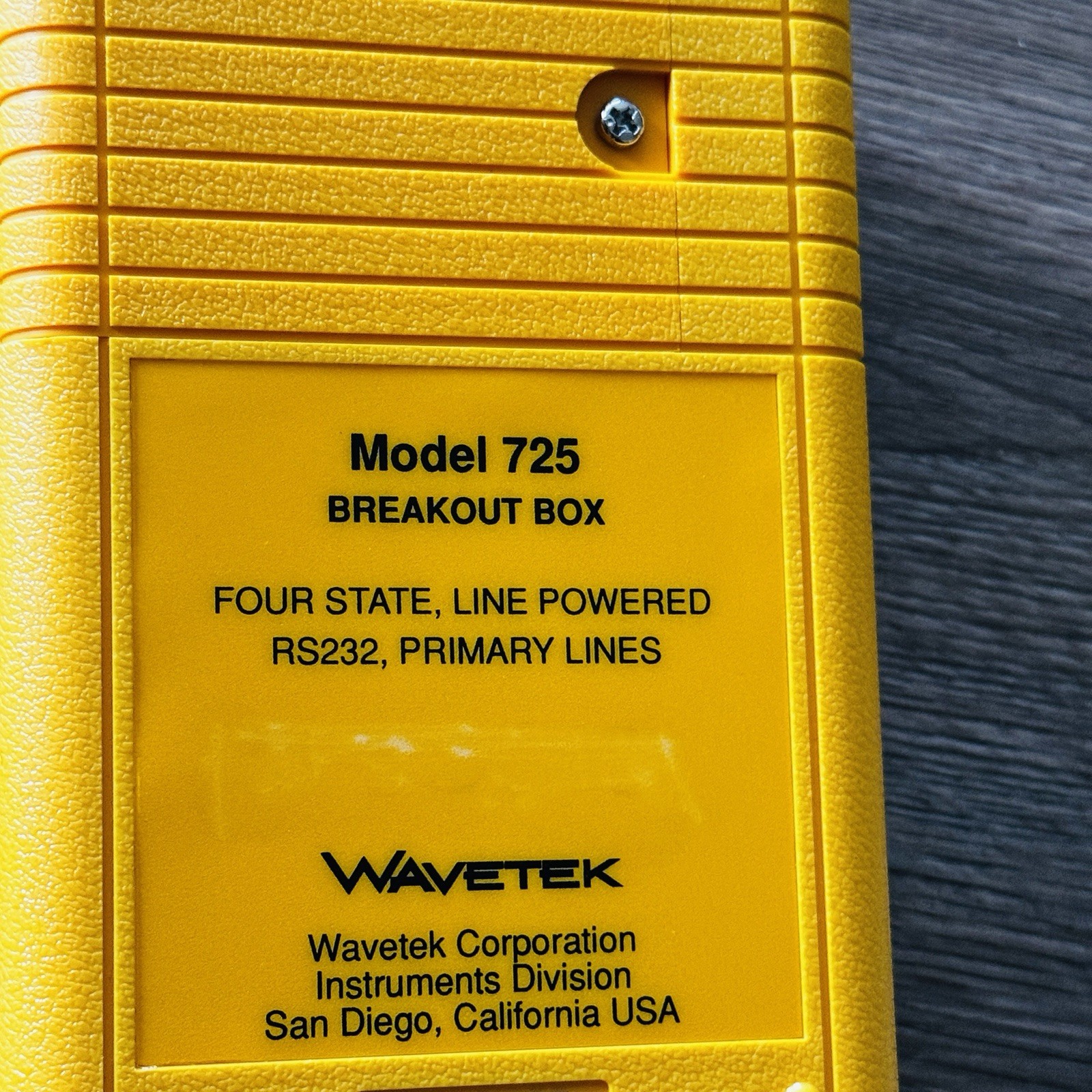Wavetek Model 725 Breakout Box RS232 Untested Four State Line Powered W Manual