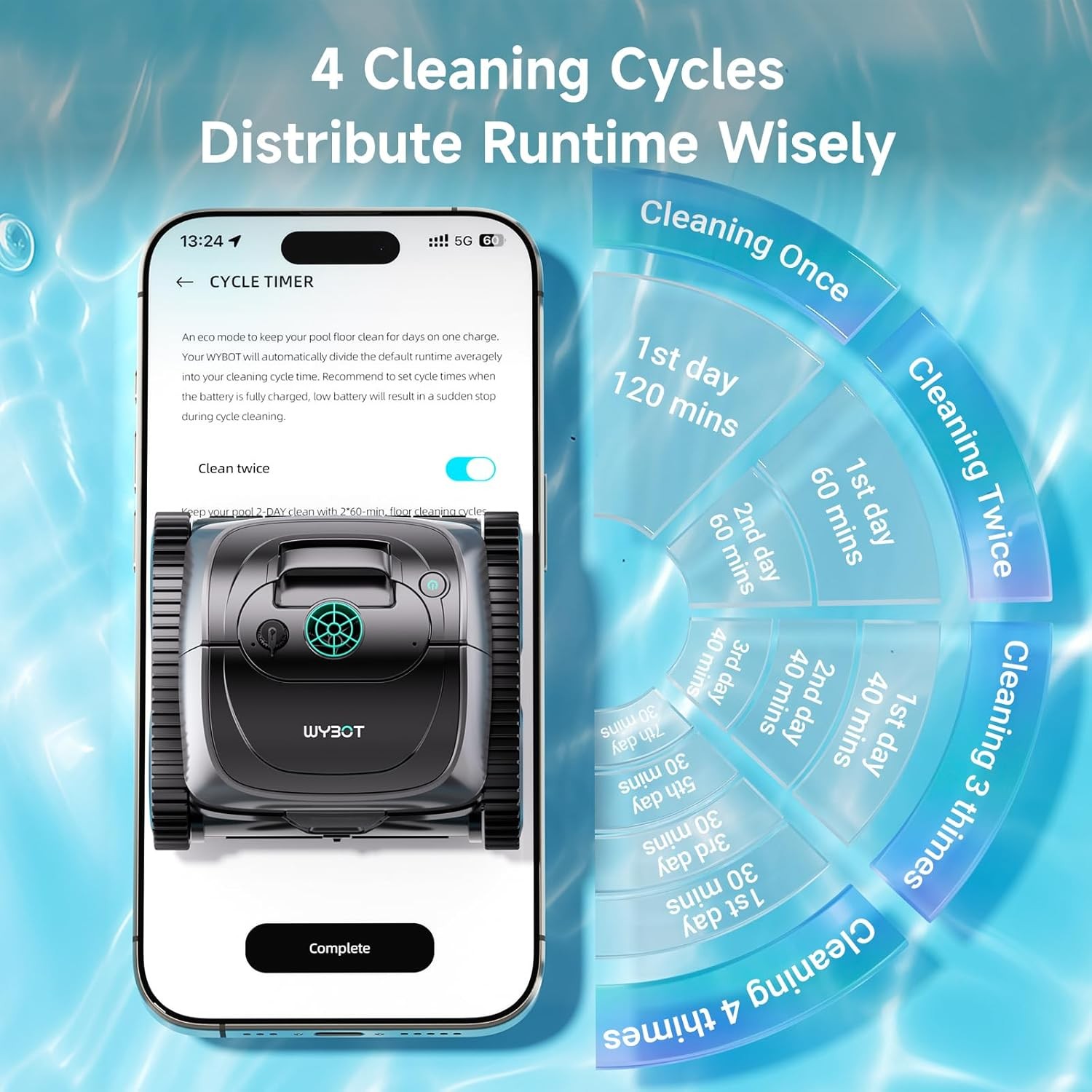 WYBOT C1 Cordless Robotic Pool Vacuum for Inground Pools