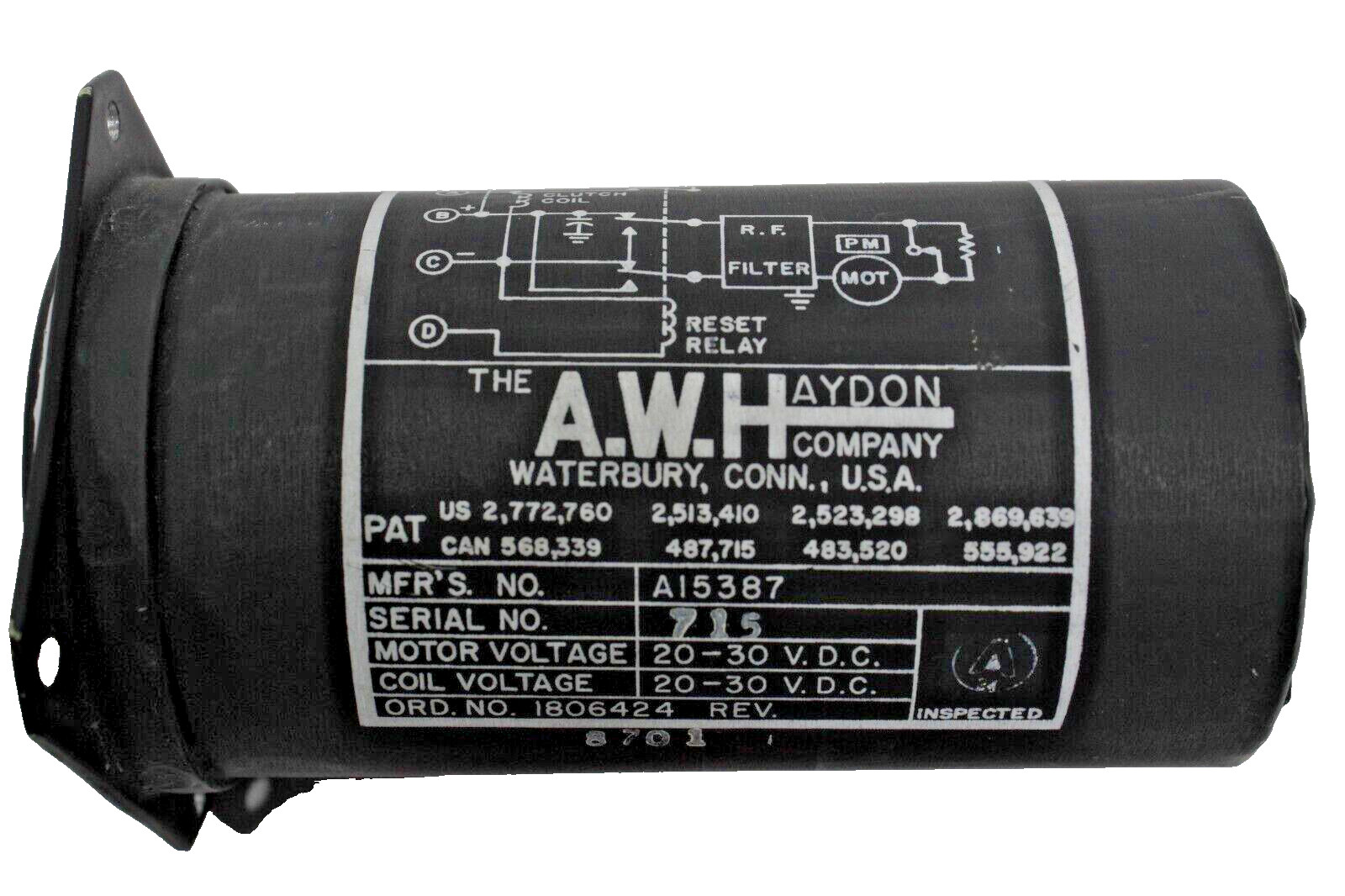 A15316 A.W. Hayden Stop Clock Indicator EL4021