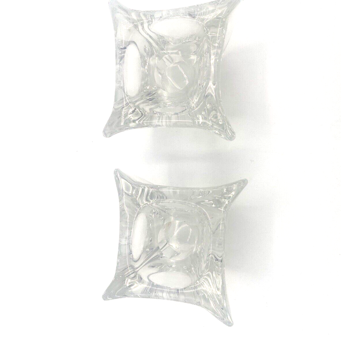 Glass Crystal Taper Candle Holders Square Cube 2”3” Wide