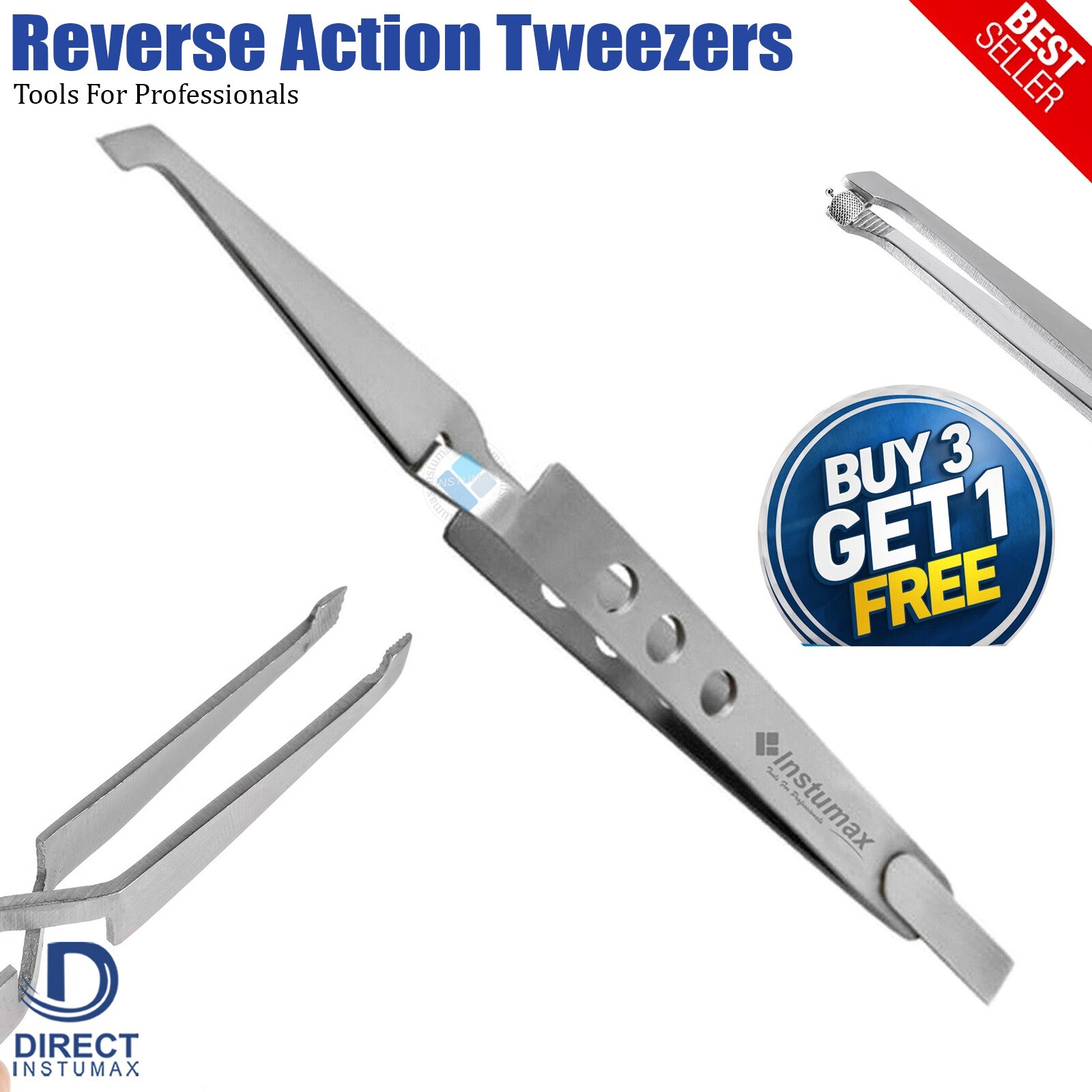 New Ortho Bracket Tweezers Hole Grip Reverse Action Bonding Holding Placer