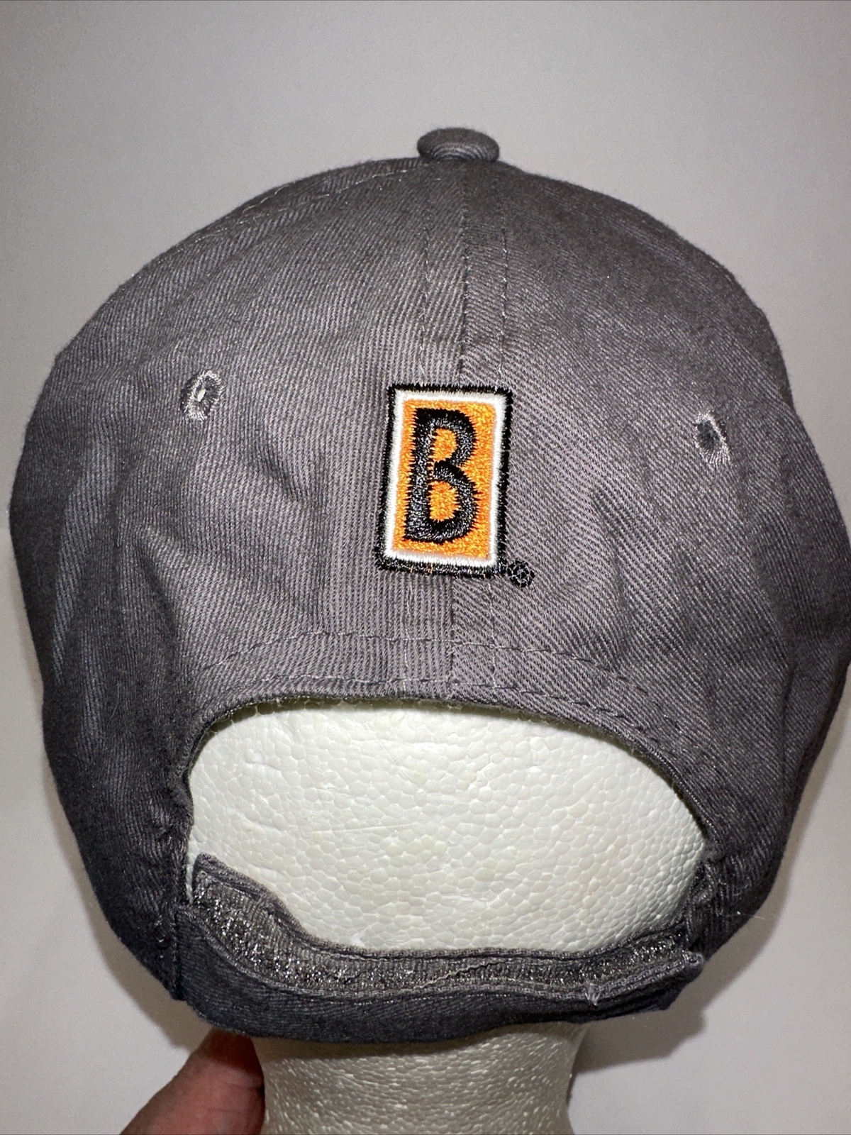 Biggby Brew Crew Orange Logo on Gray Hat Cap Hook Loop Cap America