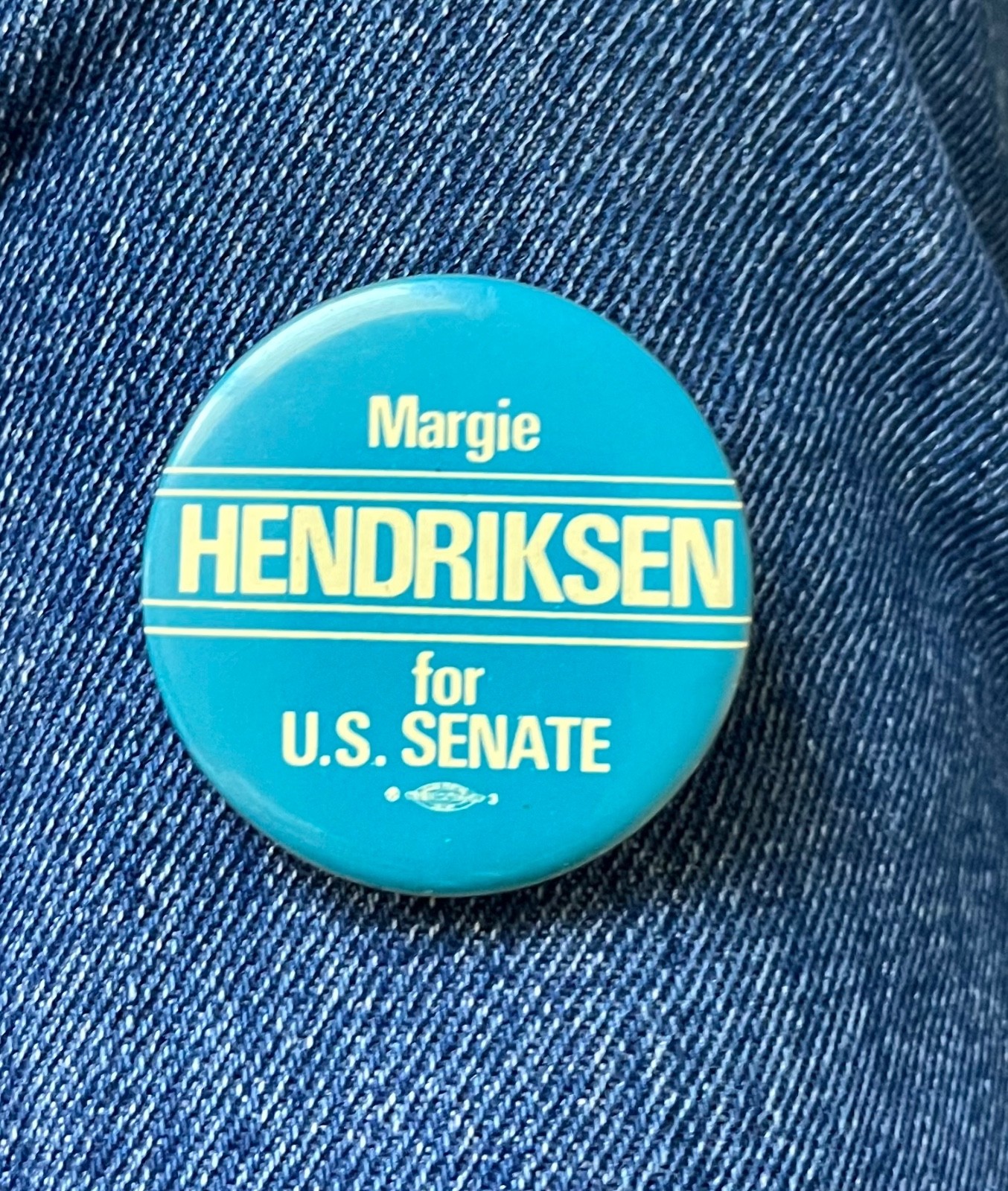 1984 Margie Hendriksen For US Senate Oregon 1 3/4" Cello See Remarks