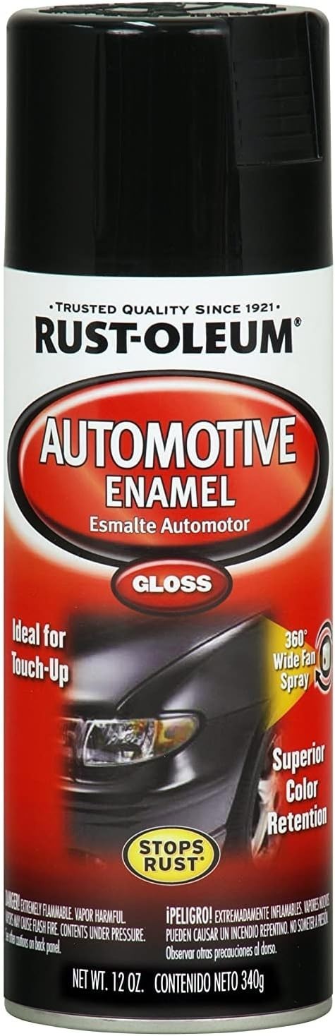 "Pintura en aerosol esmaltada para automóviles, 12 onzas, negro brillante "