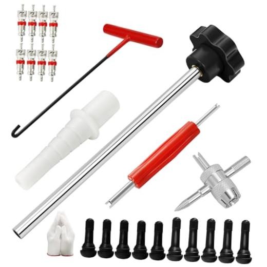 23PCS Tire Valve Stem Tool，Quick Change Valve Installer Kit with Black