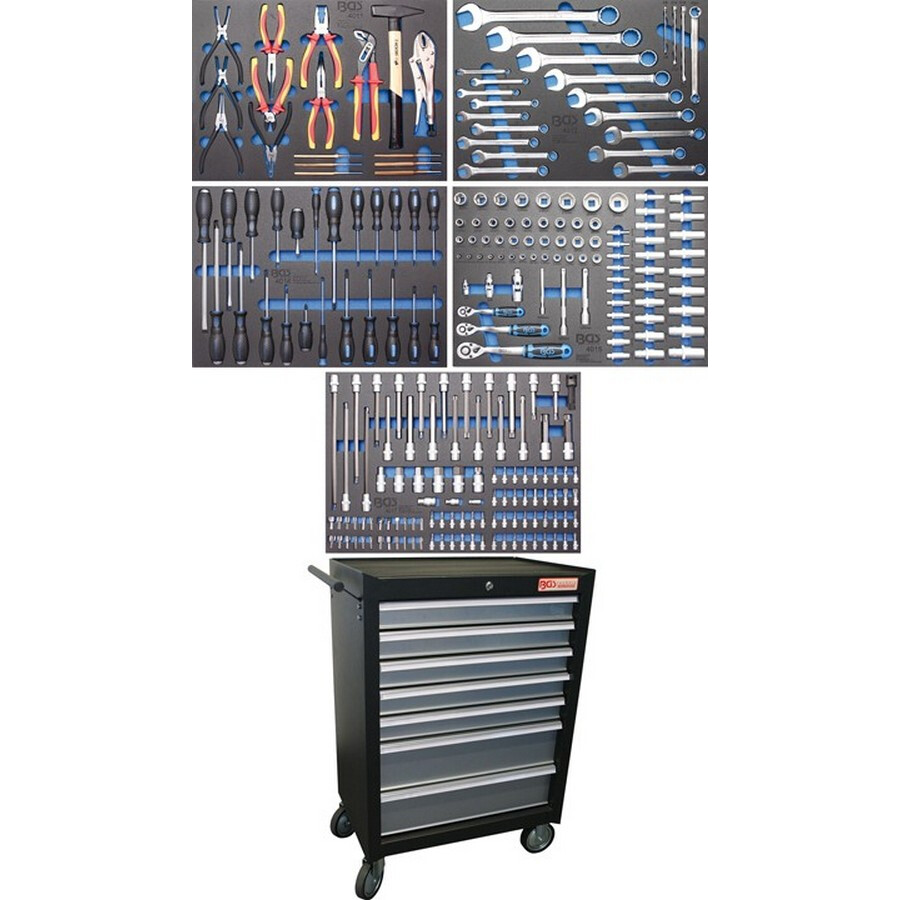 Tool trolley with 7 drawers and 243 tools - code BGS4060 FBGS4060 BGS workshop