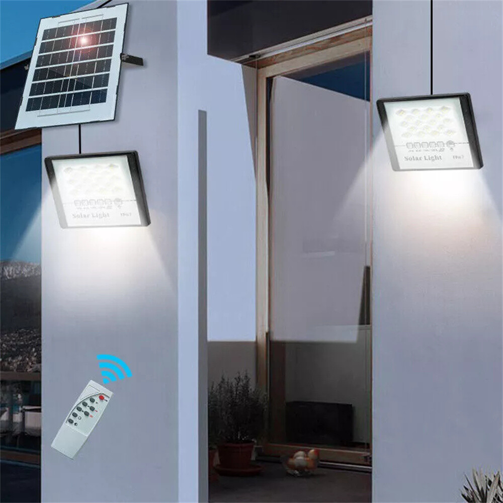 300W LED Solar Flood Lights Outdoor Street Light Dusk to Dawn Flood Wall Lamp ~