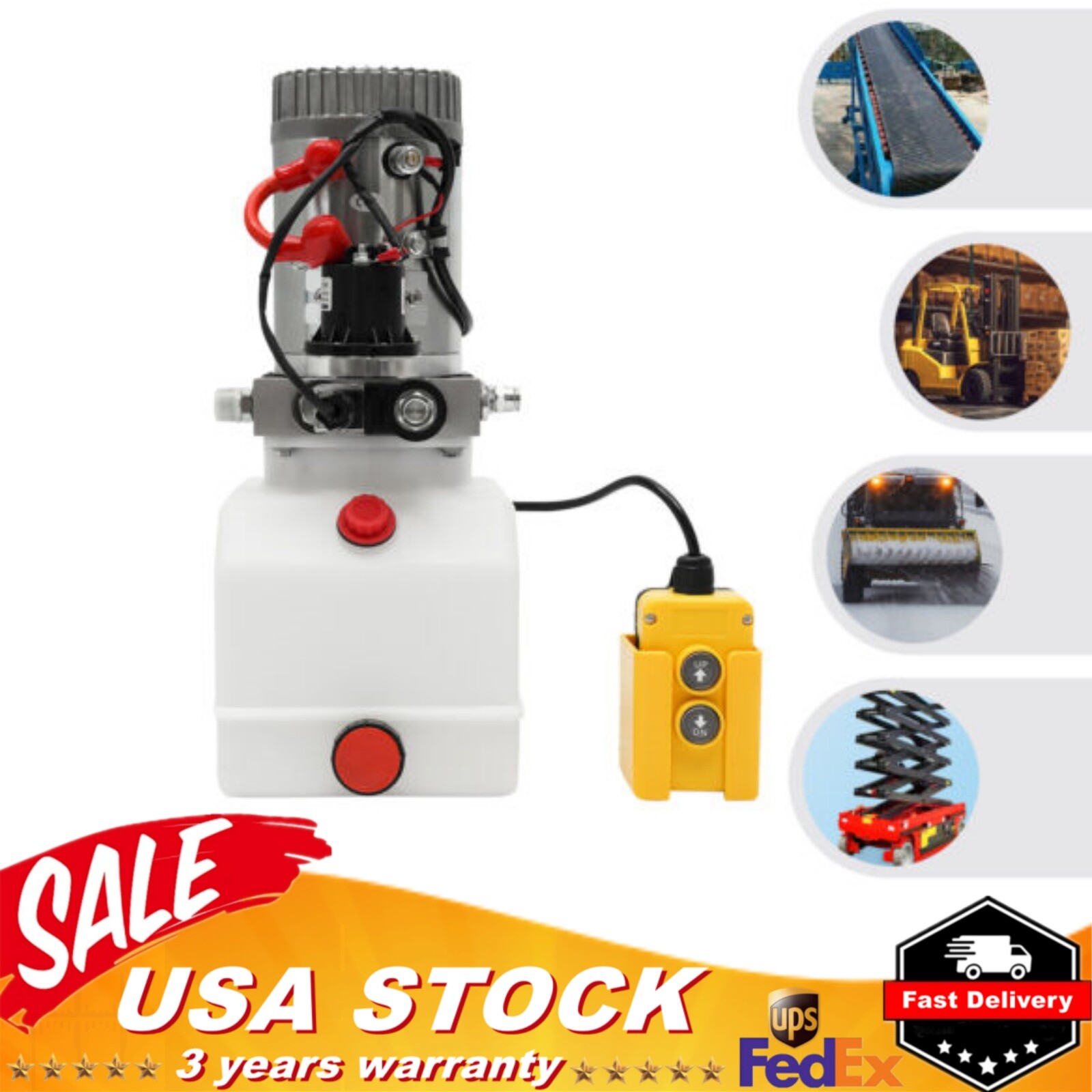Electric Hydraulic Pump Hydraulic Power Unit 12V Single Acting Oil Pump 4/L 3KW