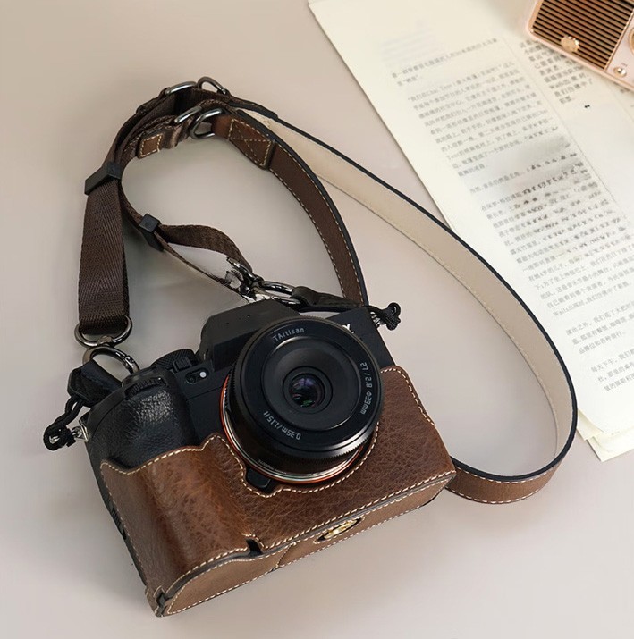 For Sony A7M4 R5 R5F Camera Bag Leather Dock Case Base Protection Cover shell