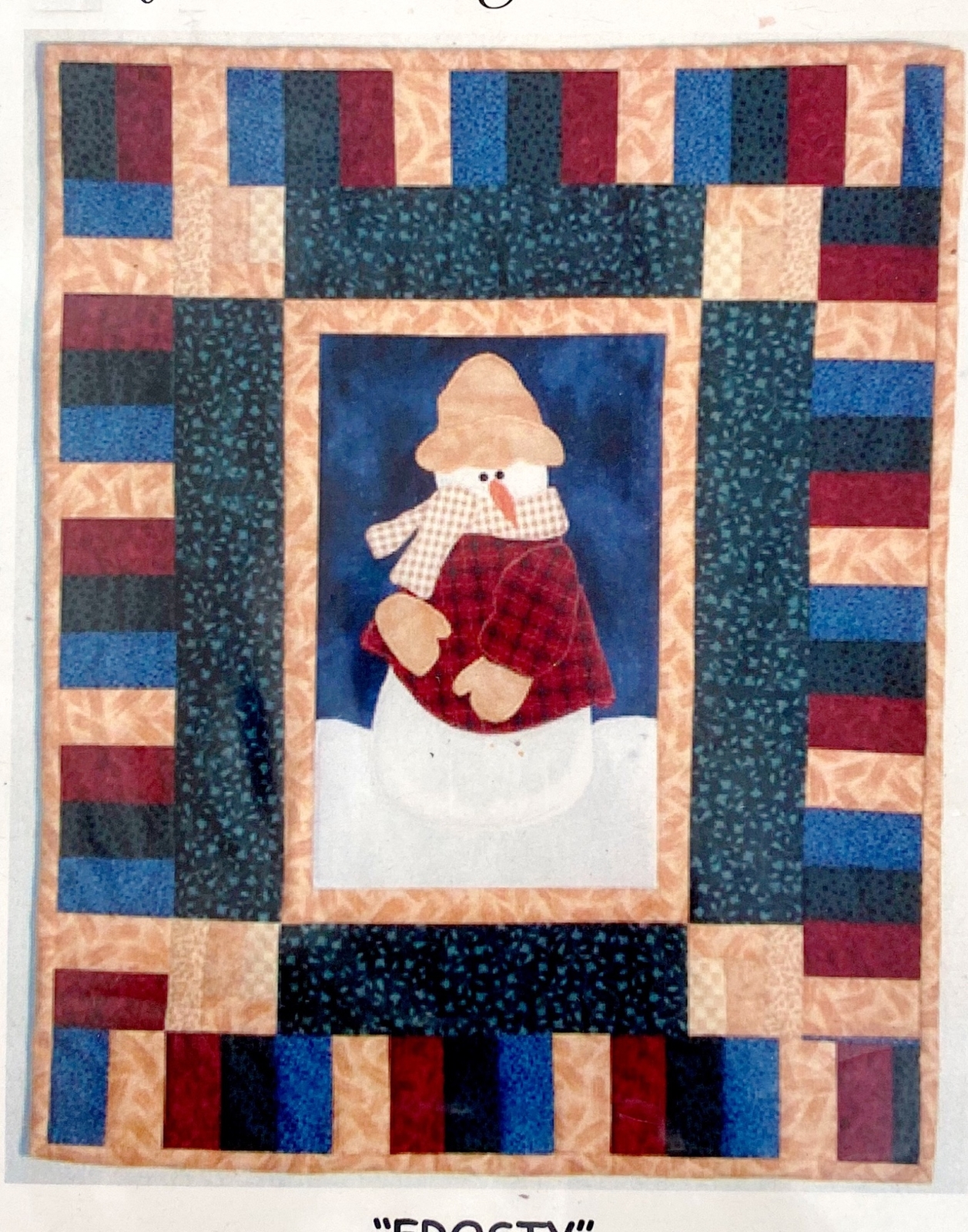 NIP Heartstring Treasures Pattern Frosty Snowman Wall Quilt 23” x 28” Decor