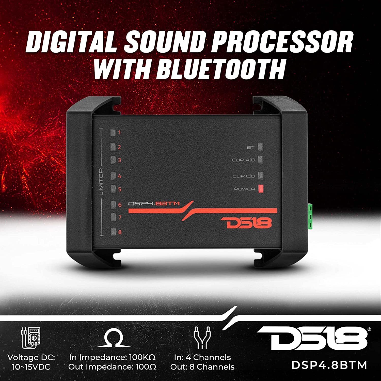 DS18 DSP4.8BTM  DSP Crossover Equalizer 4 Channel Digital Sound Processor