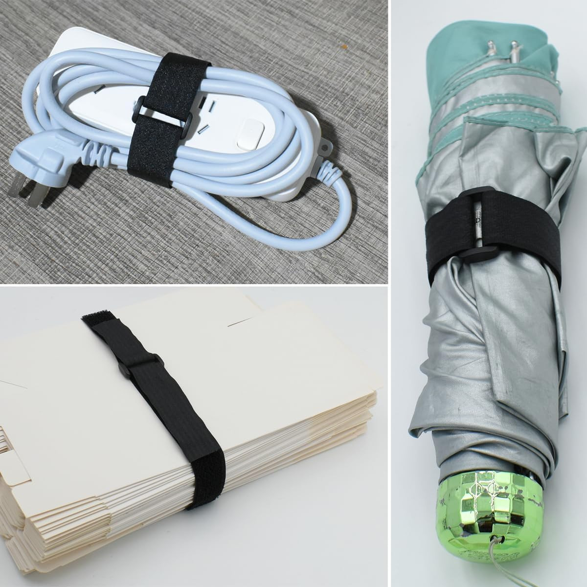 1"X20Ft Hook and Loop Straps, with 30 Plastic Buckles, Adjustable Fastening Cabl