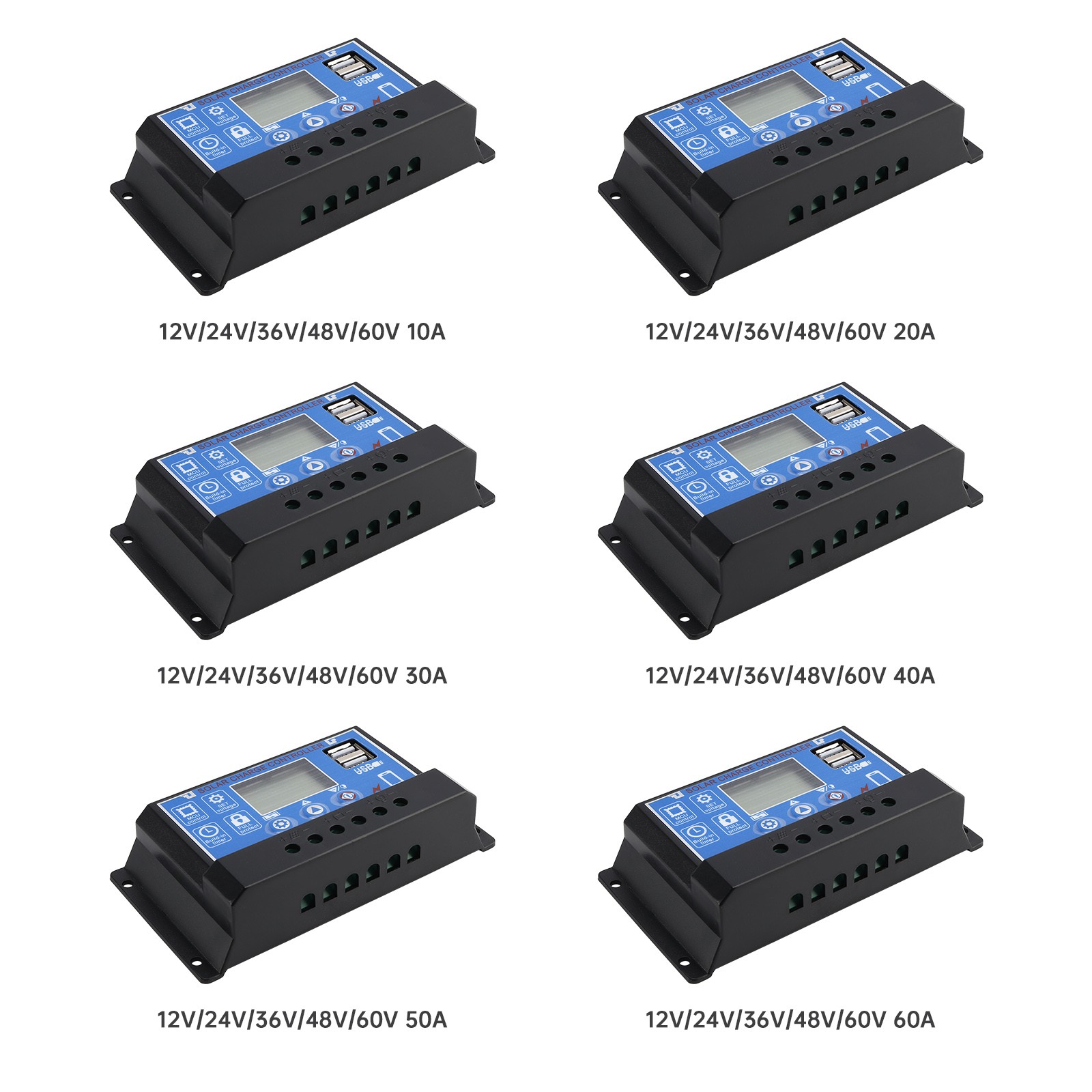PWM Solar Controller Mobile APP Intelligent Control 12V-60V Solar Controller