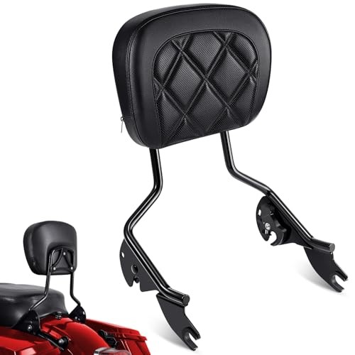 Passenger Sissy Bar Backrest, Quick Release Detachable Rear Backrest Black