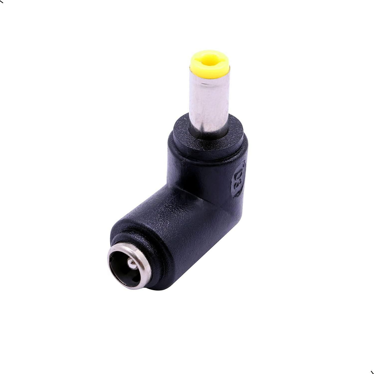 QJZXUEZHEN 2Pcs DC Power Connector Adapter 90 Degree Angle 5.5mm x black