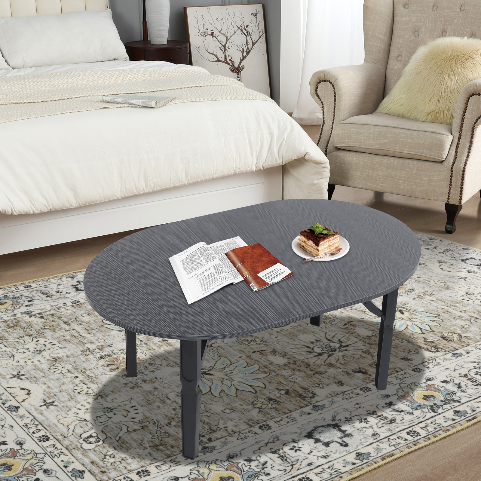 Coffee Table Foldable Small Table Portable Coffee Table 80*48*36cm Max 44 lbs
