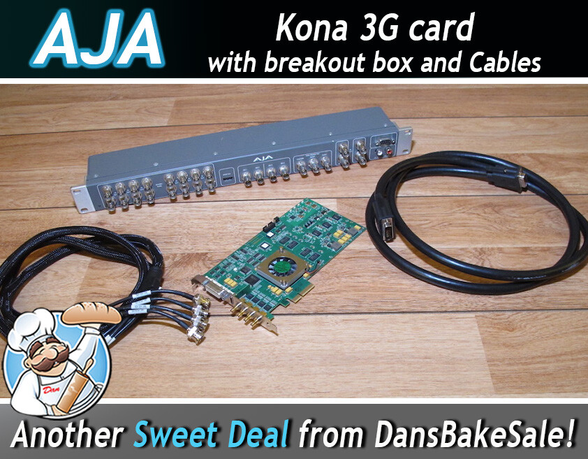 AJA Kona 3G card, K3G External Breakout Box and cables